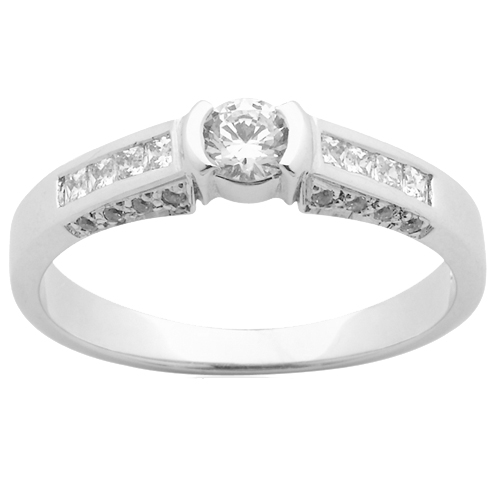 engagement-rings - Stunning Solitaire Engagemen Ring with Side Channel