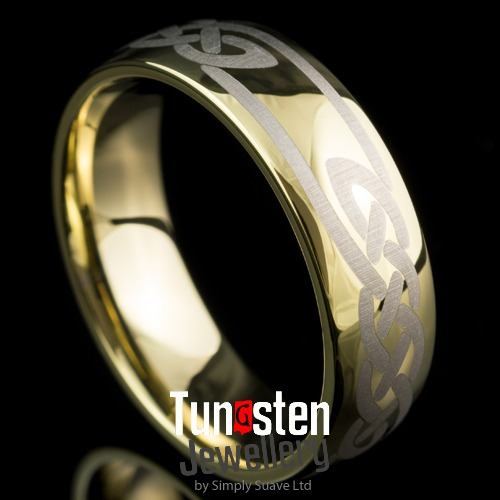 celtic tungsten gold ring