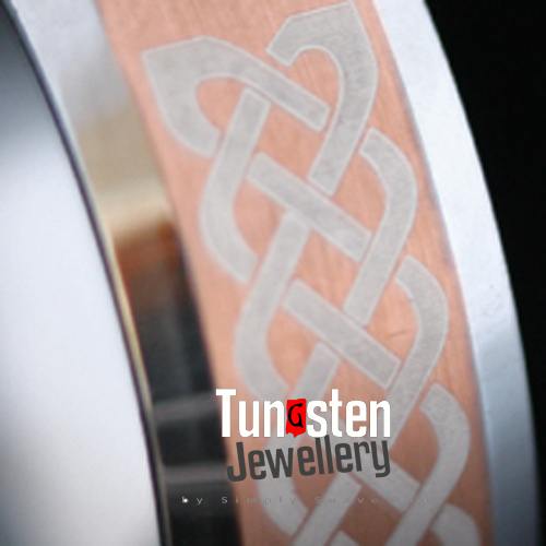 tungsten-rings-bands, mens-wedding-rings, all-mens-rings - Celtic Brushed Tan Tungsten Knots Ring – DUNHAM