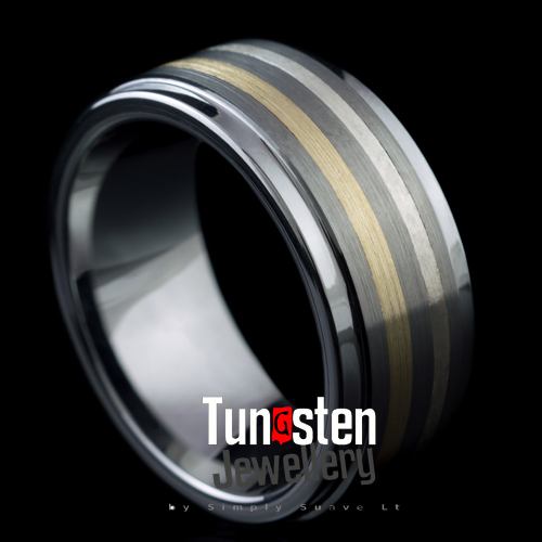 Tungsten Ring with Gold and Si
