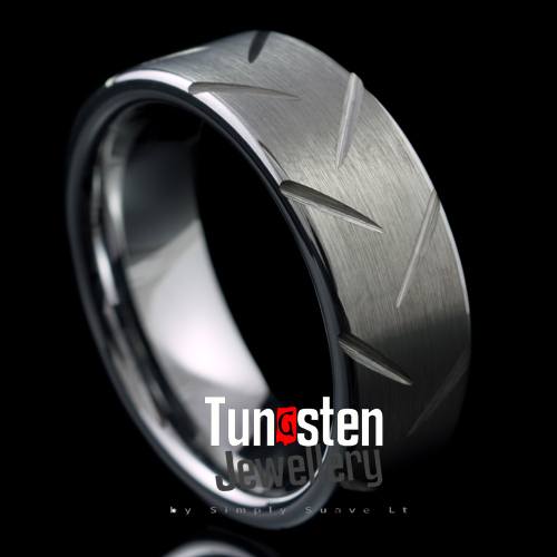 Brushed Style Tungsten Ring