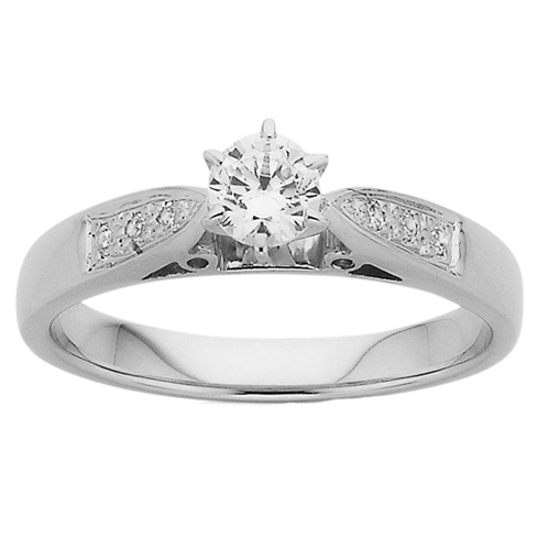 engagement-rings - Solitaire Engagement with Side Channel Diamonds