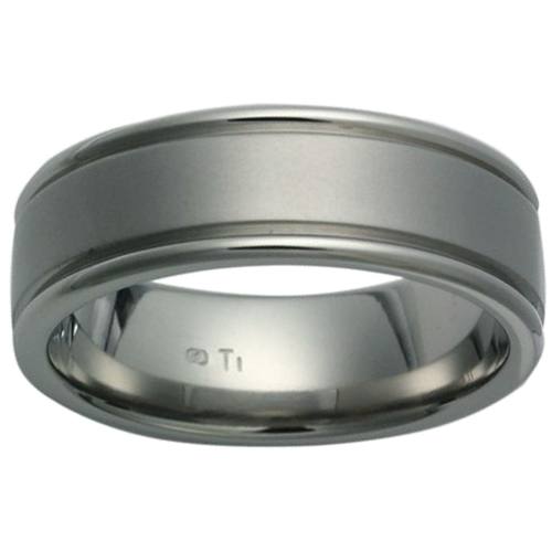 titanium-rings, mens-wedding-rings, all-mens-rings - Titanium Band Raised Centre