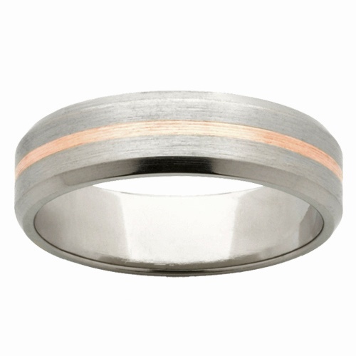Titanium Rings for Men : Gold inlaid