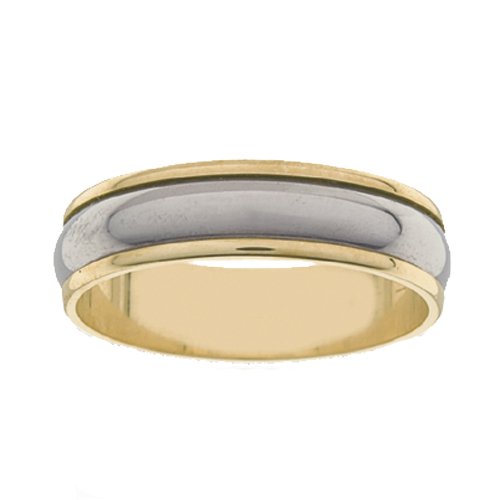 Two Tone Titanium and Gold Band