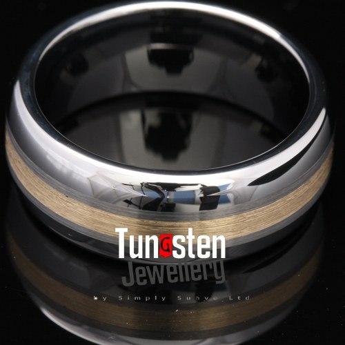 tungsten-rings-bands, mens-wedding-rings, gold-rings, all-mens-rings - VANQUISH-Tungsten Gold Ring