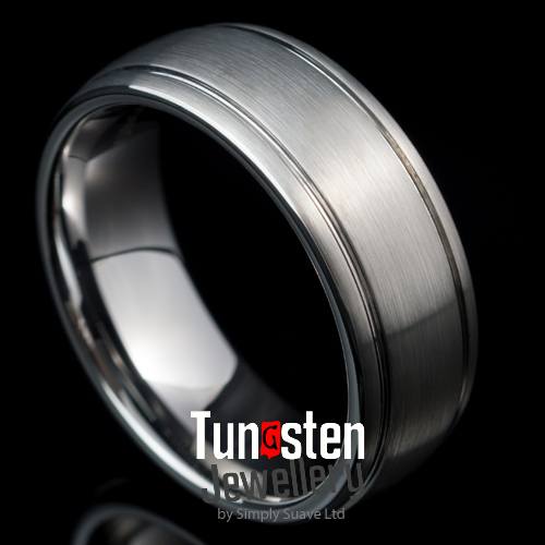 Brushed Mens Tungsten Rings